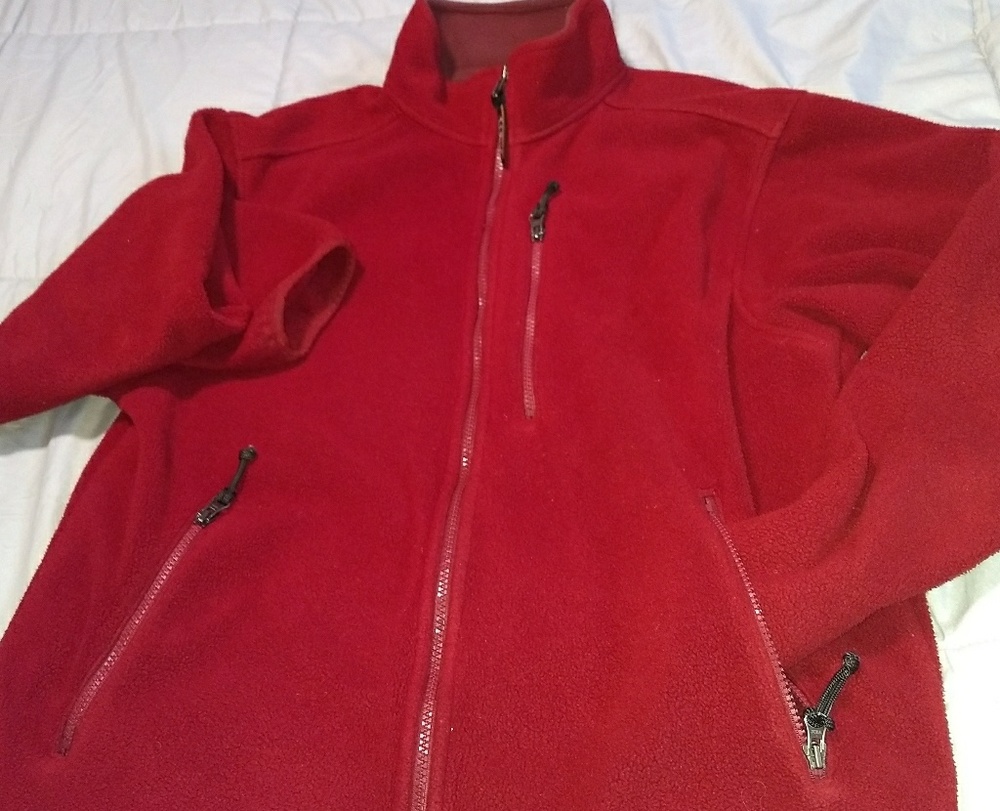 LL Bean hvy weight fleece - RED! Men's Medium